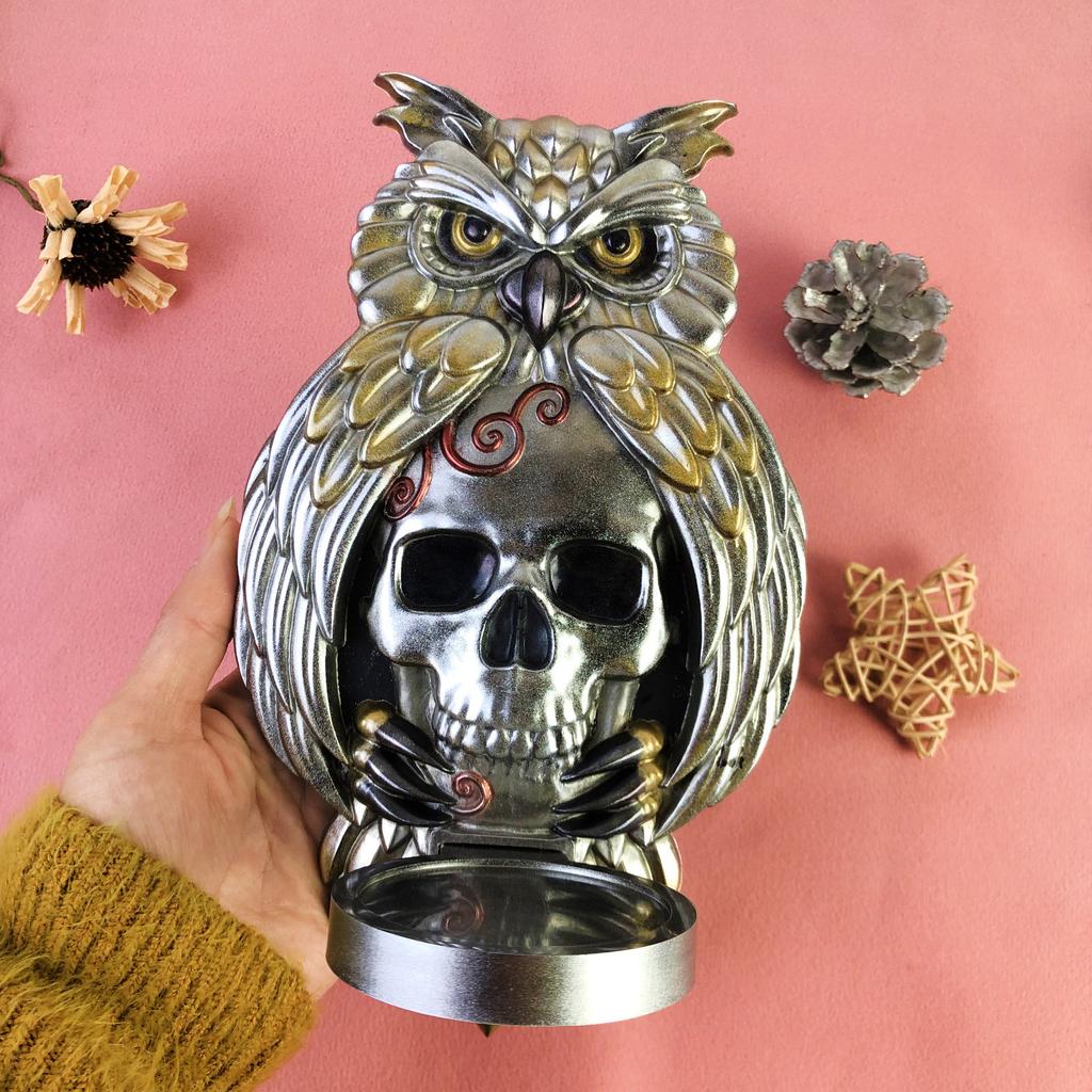 Формы для подсвечников с совой и черепом, креативные настенные силиконовые формы для украшения подсвечников для изготовления подсвечников своими руками