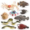 Sea Animal Pvc Statues Collection Featuring Spider Crab And Pufferfish For Home Decor