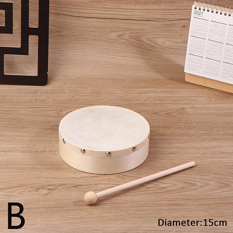 Детский набор рамочных барабанов с барабанными палочками, образовательный музыкальный перкуссионный инструмент, деревянный ручной барабан разных размеров 4-10 дюймов