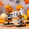 Tree Shaped Ghost Stage Ghost Festival Atmosphere Decoration Supplies Halloween Home Pumpkin Letter Wooden Ornaments