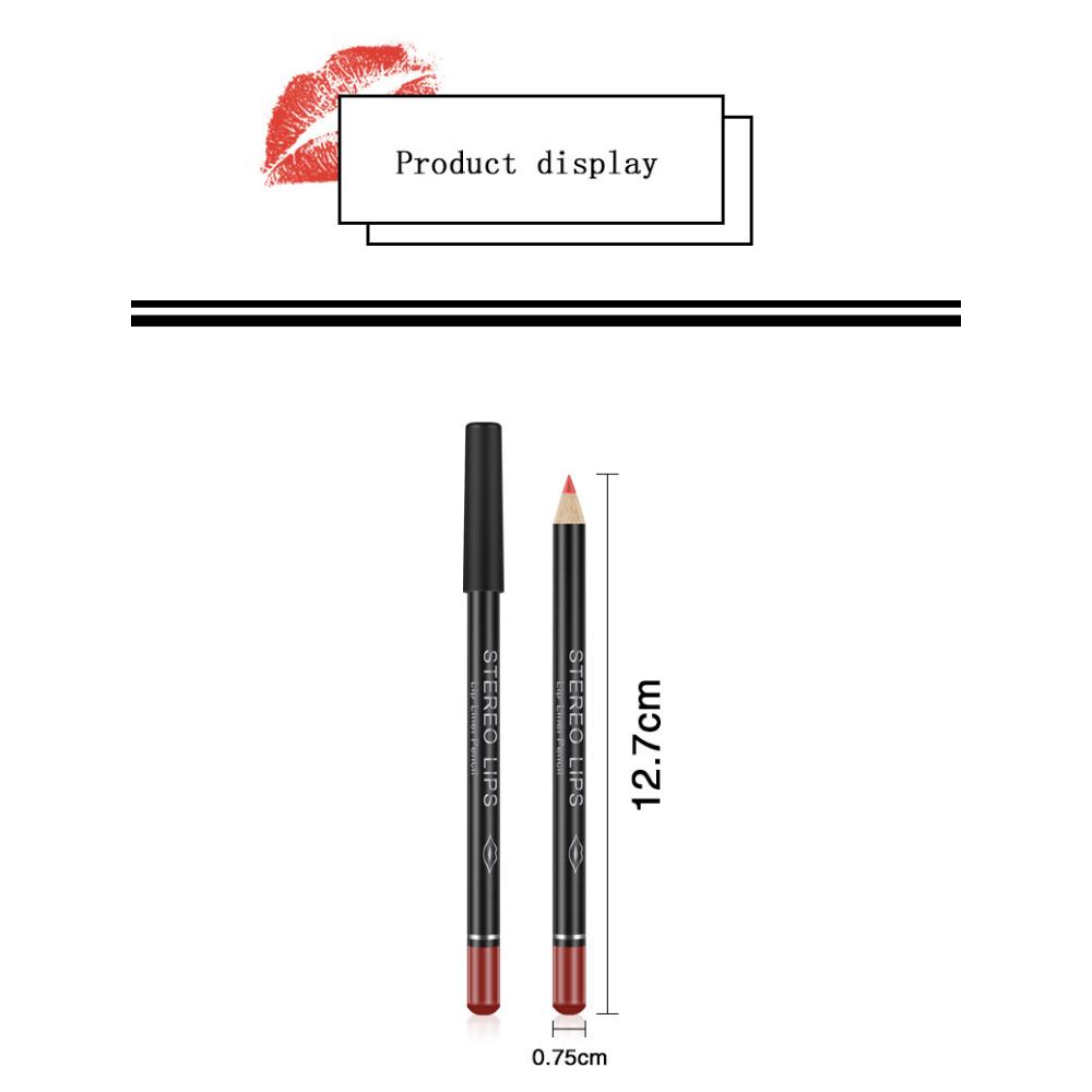 VIBELY 12 Colour Matte Lip Liner Waterproof Lip Trim Lipstick Pencil Lip Pencil