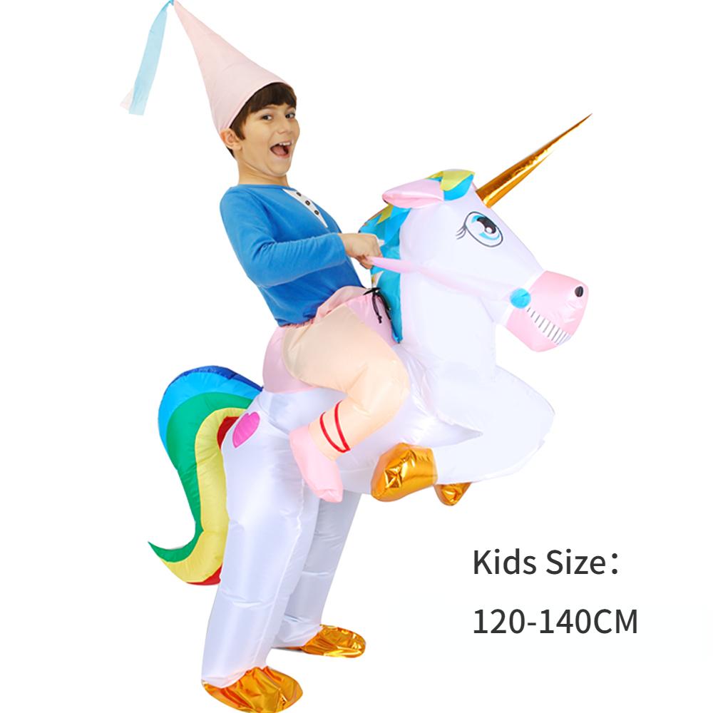 Надувной костюм фламинго, детские костюмы для верховой езды на единороге, забавный кролик, нарядное платье для косплея, вечерние костюмы на Хэллоуин для взрослых