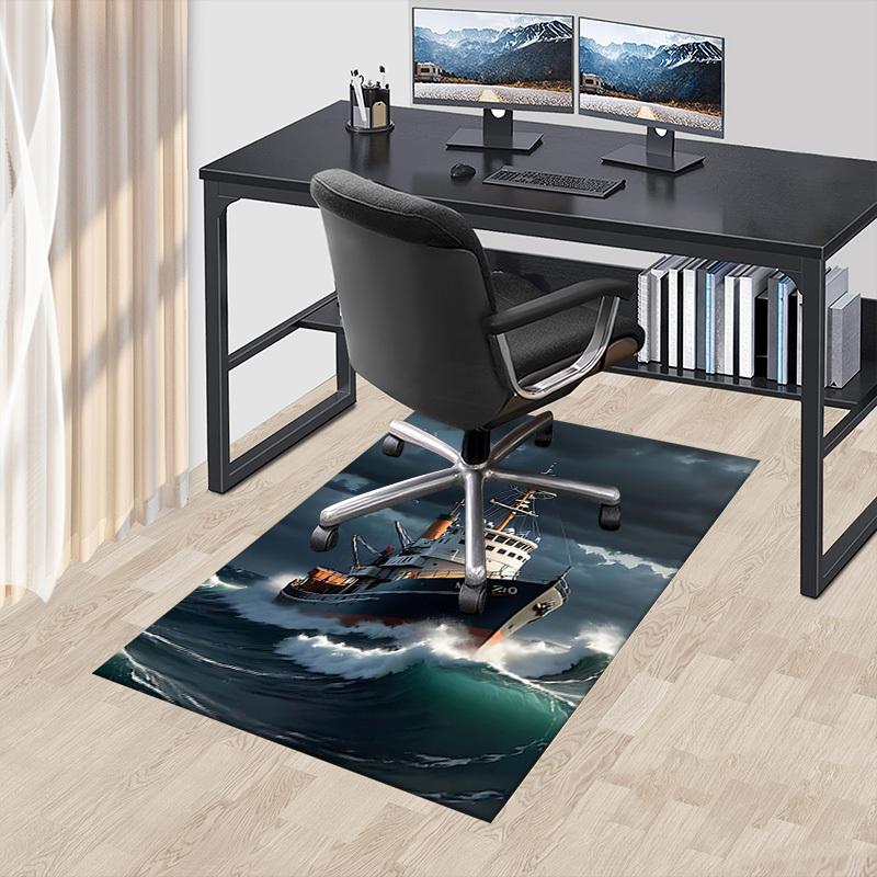 1PC ship ocean Non-Slip Floor Carpet Compatible for Office&Living Room&Bedroom&Dining room - Flat-Weave Machine-O343
