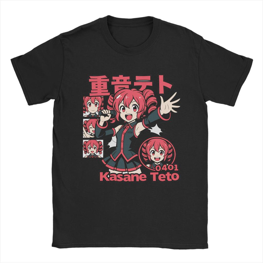 Аниме футболка Касане Тэто Летняя Хлопковые футболки для мужчин Модный принт Футболка с коротким рукавом Винтажные футболки