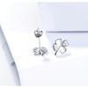 Серьги-гвоздики из стерлингового серебра S925 с четырьмя листочками клевера, корейские ювелирные изделия, милые модные простые ювелирные изделия