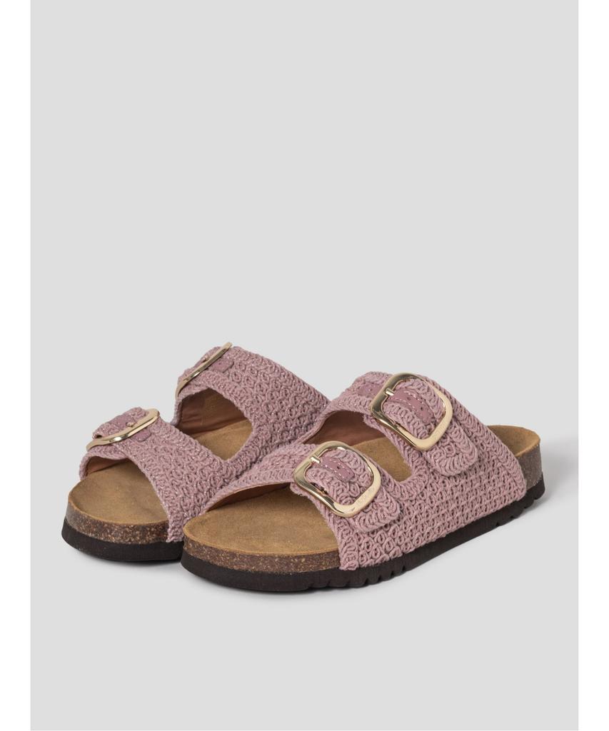 Scholl (Women) Two-Strap Knitted Cork Sandals Pink (Hh64K2C25X)