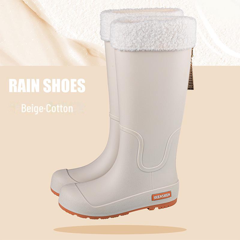 Женские водонепроницаемые противоскользящие длинные резиновые сапоги - модная резиновая обувь в корейском стиле для ношения на открытом воздухе