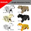 Jungle Animals Series Building Blocks Yellow Tiger White Leopard Wild Cougar DIY Bricks Decor Toys For Children Christmas Gifts