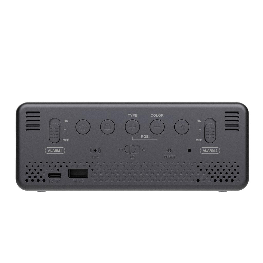 Светодиодный будильник с ритмичной световой панелью, ночник, цифровые часы с большим дисплеем, температура и