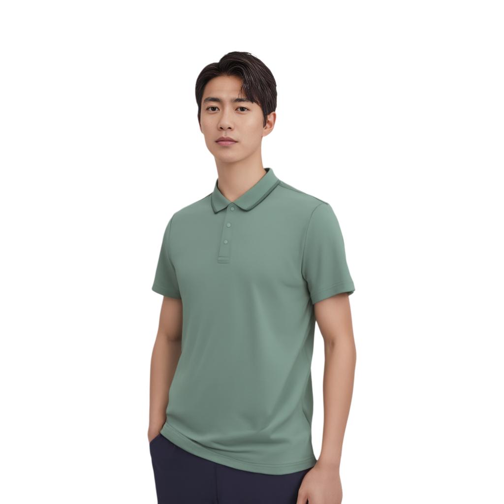 Серия групповых покупок Li Ning Однотонная дышащая универсальная повседневная футболка-поло с коротким рукавом Мужские футболки-поло Qianshan-Cui APLU191-11