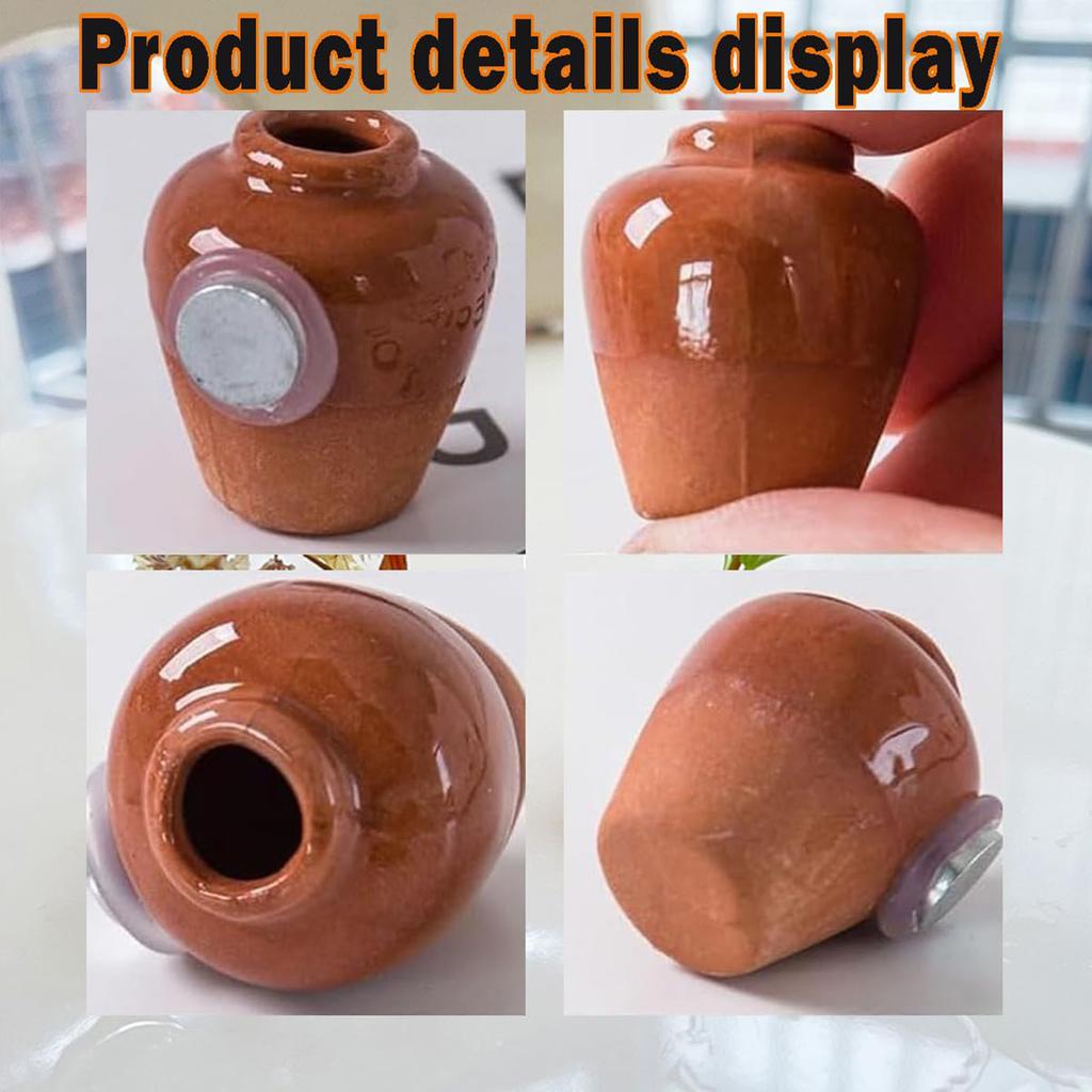 Cute Small Ceramic Vase Refrigerator Stickers 3D Cute Plant Vase Refrigerator Stickers For Kitchen Decoration Without Flowers