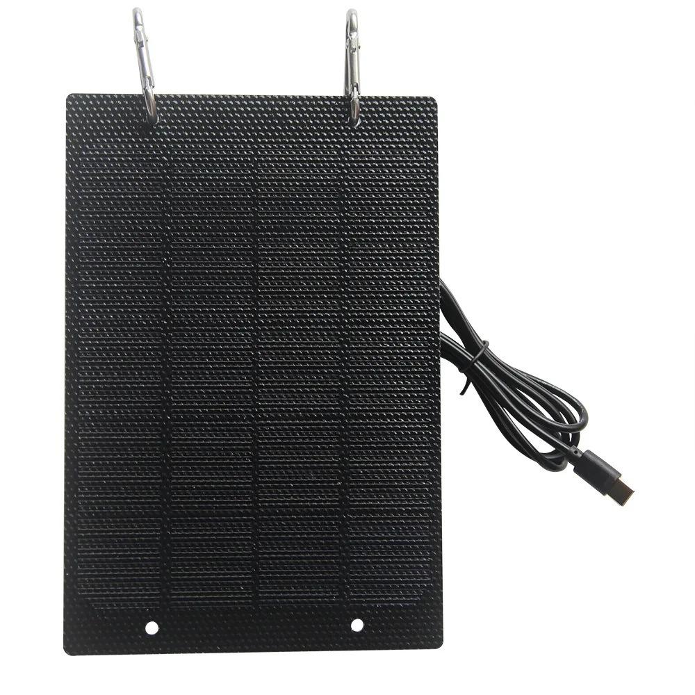 5W 5V ETFE Solar Panel Charger Type-C Output Solar Power Bank for Mobile Phone Security Camera Courtyard Streetlighs 4