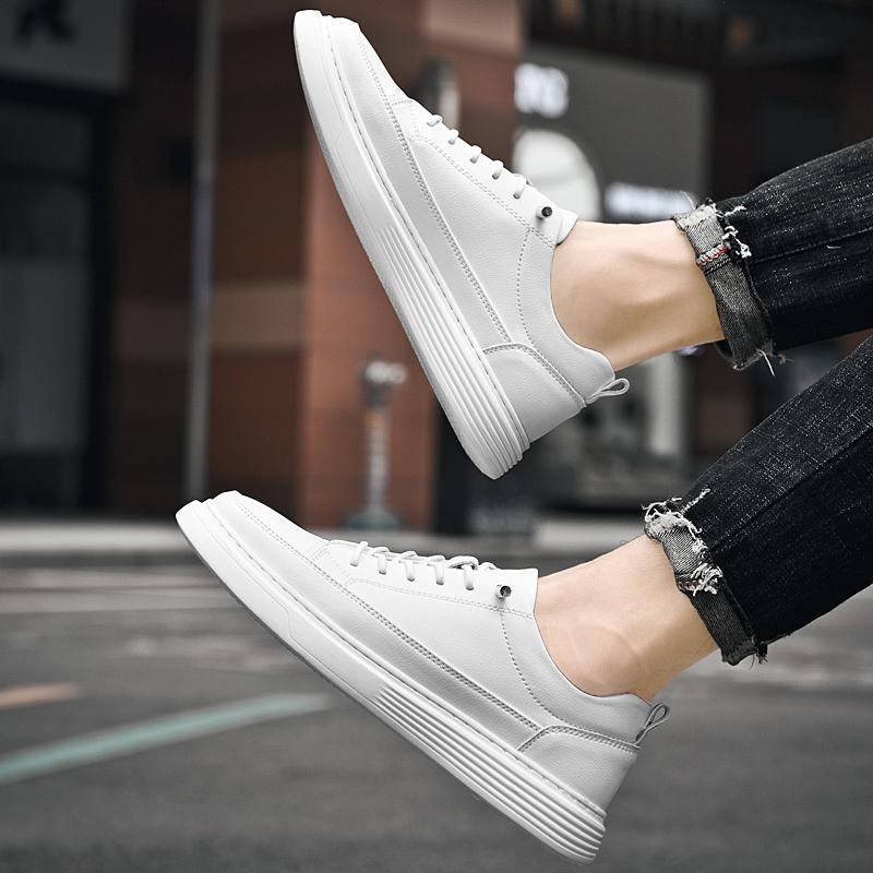 Men's Genuine Leather Shoes Male Comfortable Outdoor Sneakers Fashion Lace-Up Casual Shoes 2024 New All-match Fashion Flats