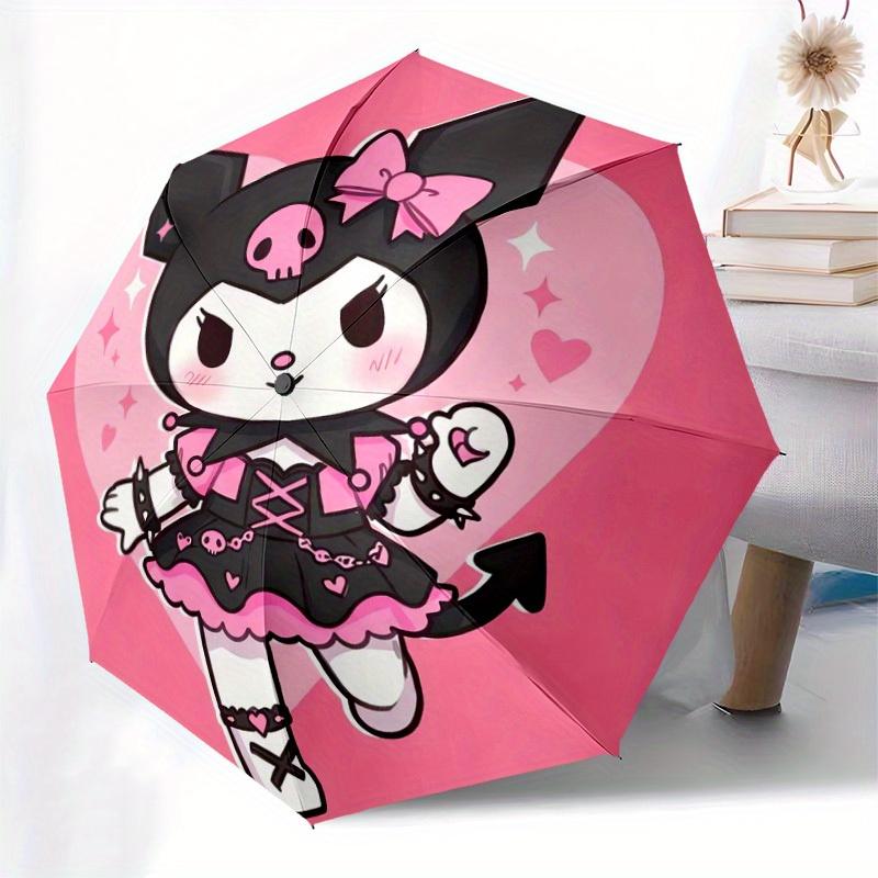1pc Gothic Chibi Character with Pink Accents Umbrella with Plastic Handle,Suitable for All Seasons Home Travel Outdoor UmbrellaSanlio520