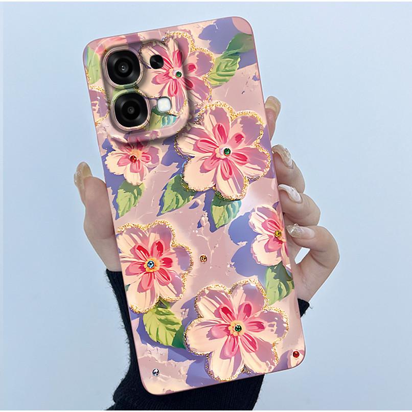Чехол для Oppo A6 Pro 5G 4G Модный Минимализм Масляная Живопись Цветочный Силиконовый Мягкий Корпус Телефона Новый Дизайн Ударопрочная Задняя Крышка