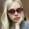 Овальные Маленькие Стильные Солнцезащитные Очки Студенческий Стиль Солнцезащитные Очки с Защитой от УФ Прозрачные Леопардовые Очки для Женщин