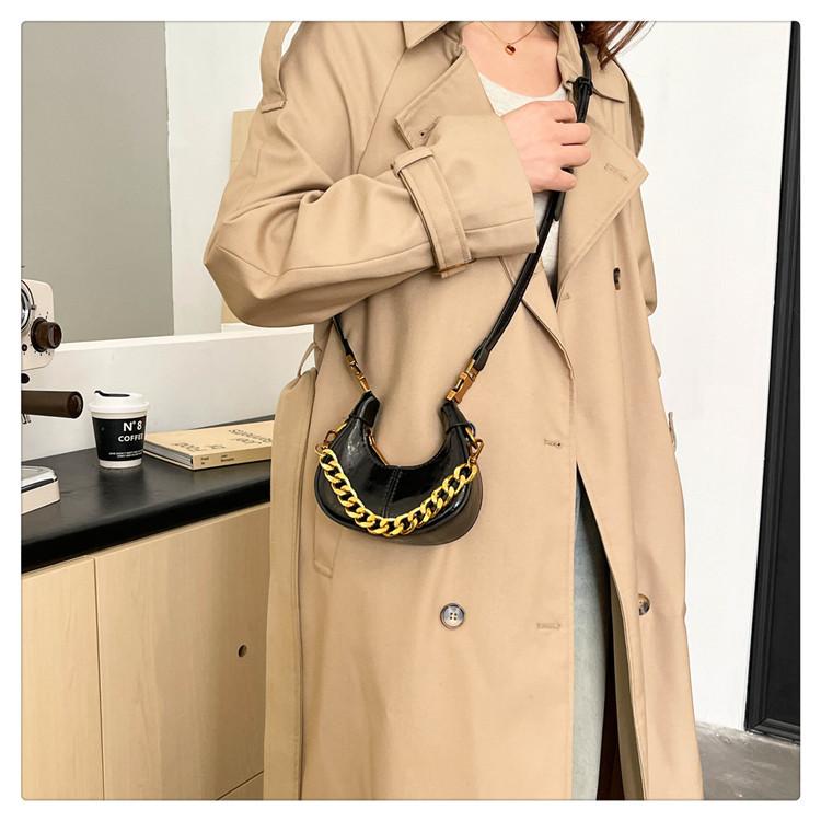 Новая мини-сумка в форме полумесяца на осень и зиму, ретро-масляный шарм!