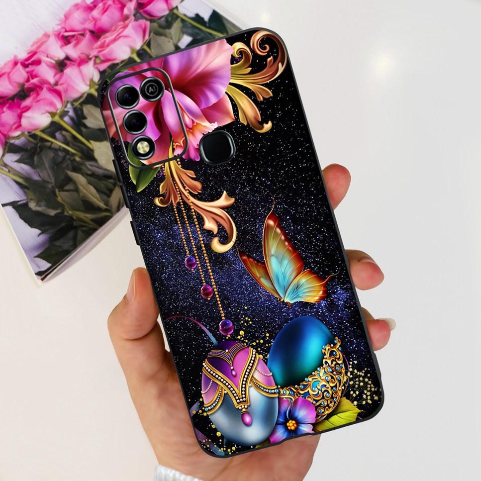 Для Infinix Hot 11 Play 6.82" Мягкие Силиконовые Чехлы Для Телефона Для Infinix Hot 11 Play 11play 10Play Чехол Роскошные Цветы Funda Capa