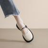 Thick-soled Mary Jane Shoes Women's French Bow Pearl Soft-soled Single Shoes Shallow Mouth Round Head Thick Heel Soft-soled Large-size Women's Shoes