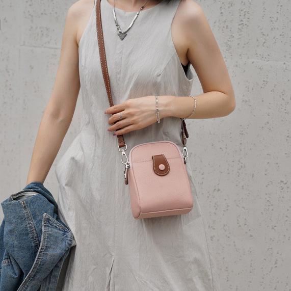Кожаная сумка для мобильного телефона Женская летняя мини-сумка через плечо Компактная супер-огненная модная маленькая сумка-портфель
