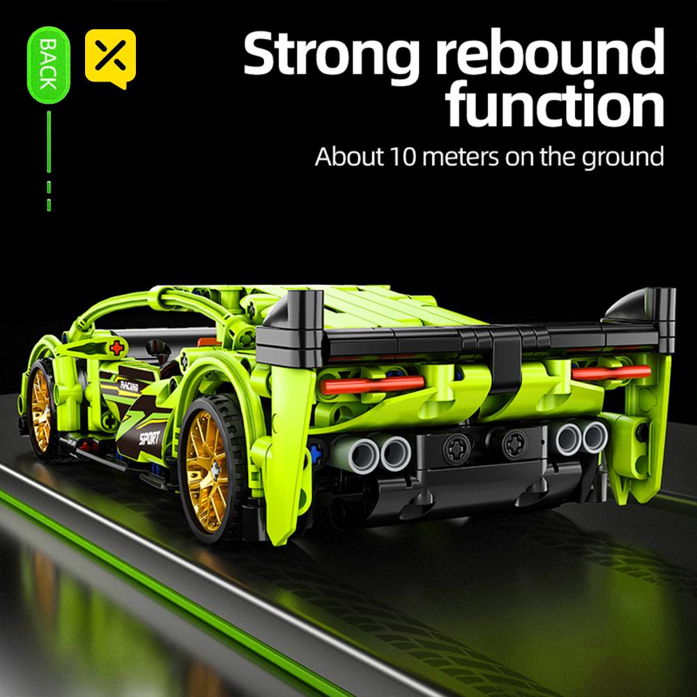 ToylinX 1/18 452pcs High-Tech Racing Sports Car Creation Expert Building Block Racing Model Kids Toys for Boys Birthday Gifts
