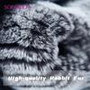 SOMALER Womens Real Genuine Rex Rabbit Fur Hats Russian Winter Knitted Skullies Beanies for Elegant Ladies
