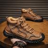 Весна/ ОсеньМужские высокие повседневные кроссовки Ручная работа Кожаная обувь Большой размер 39-48