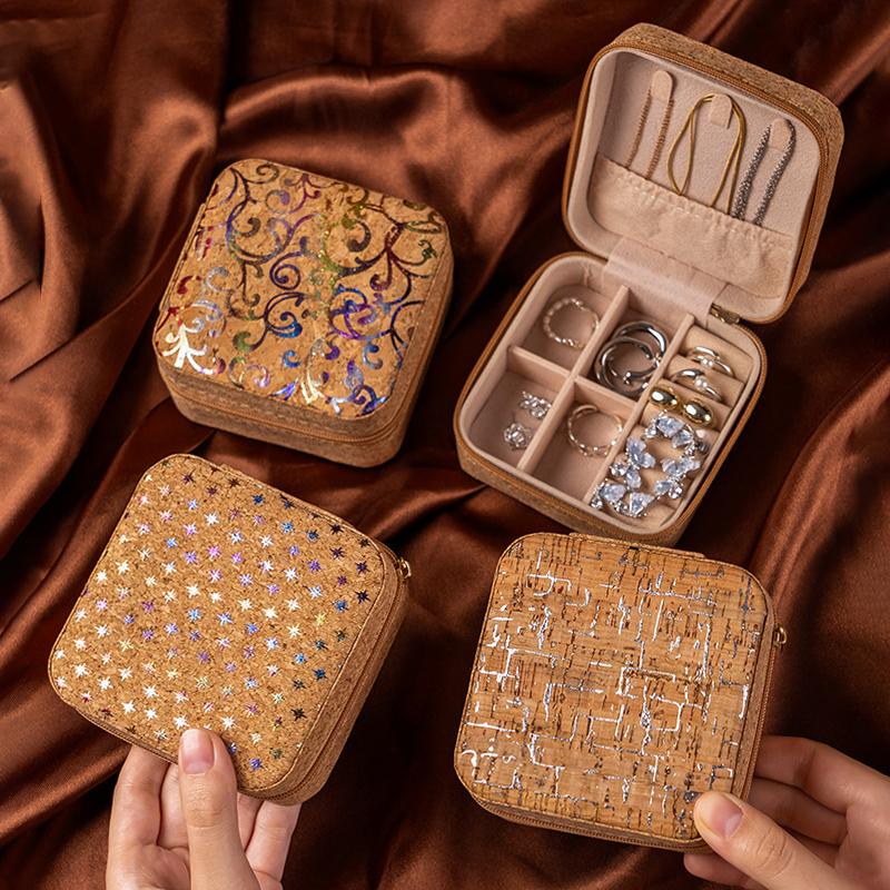 Ретро-шкатулка для украшений для женщин, ожерелье, кольцо, серьги, органайзер, держатель, дорожный портативный квадратный кейс для хранения украшений на молнии