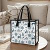 Winter Reindeer Snowflake Pattern Tote Bag Casual Portable Large Capacity Daily Grocery Shopping Shoulder Handbag
