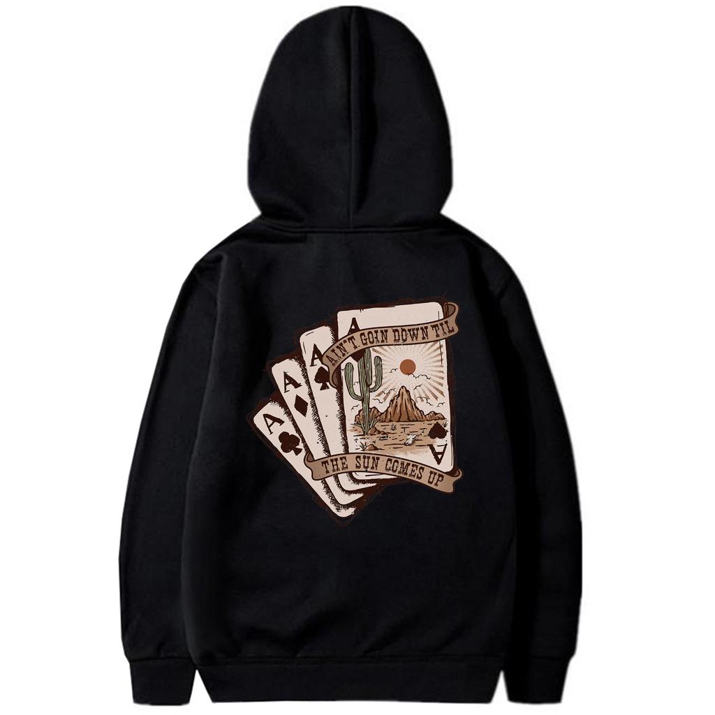 Толстовки с капюшоном Ain't Going Down Til The Sun Comes Up Толстовка в стиле вестерн Толстовка с капюшоном Desert Толстовка Cowgirl с капюшоном Пуловеры Cactus Топ