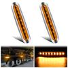 Боковой габаритный фонарь 9 светодиодов для грузовика, прицепа, автобуса, габаритный фонарь, задний габаритный фонарь 12 В 24 В, хромированная рамка, желтый, комплект из 2 шт.