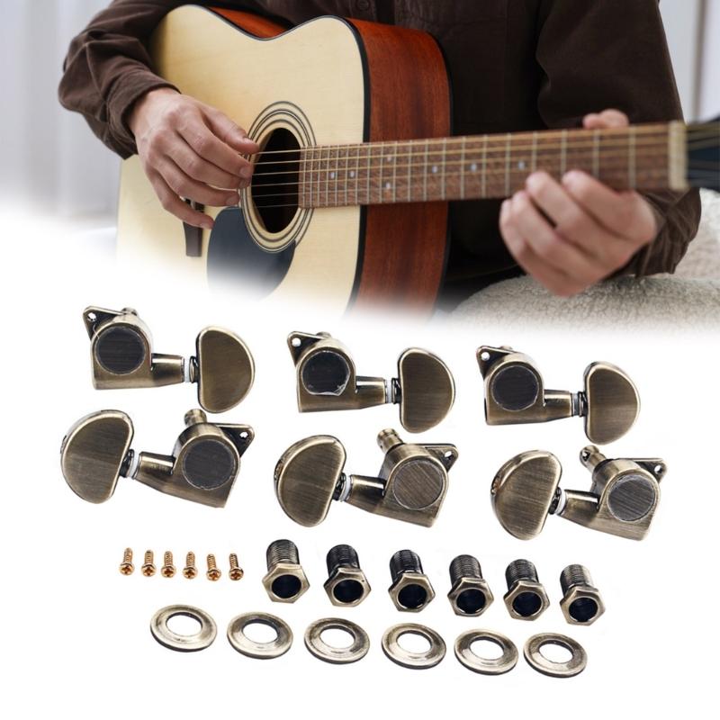 6 шт. Запирающие колки для гитары, колки для настройки, колки с машинной головкой из медного сплава, ключ для настройки для электроакустической гитары
