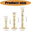 Candle Stick Holders Tapers Candle Holders Ribbed Glass Candlestick Holders with Wide Round Base for Dining Table Shelf Display, Home Accent, and