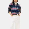 Tommy Hilfiger Женская толстовка с принтом Fair Isle, с молнией до четверти, мягкая, удобная, теплая, с длинным рукавом, женская толстовка XW07316-DW5