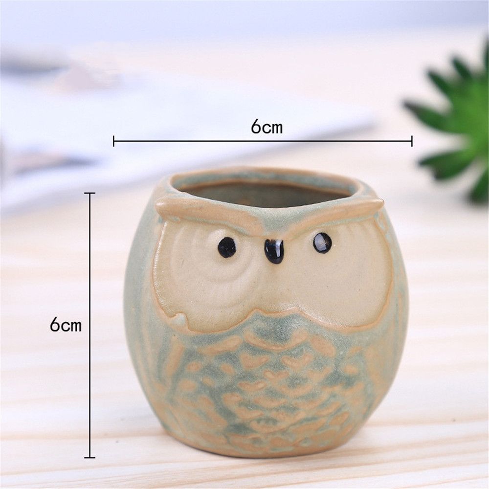 New Indoor Owl Shape Succulent Pot Mini Ceramic Flower Pot