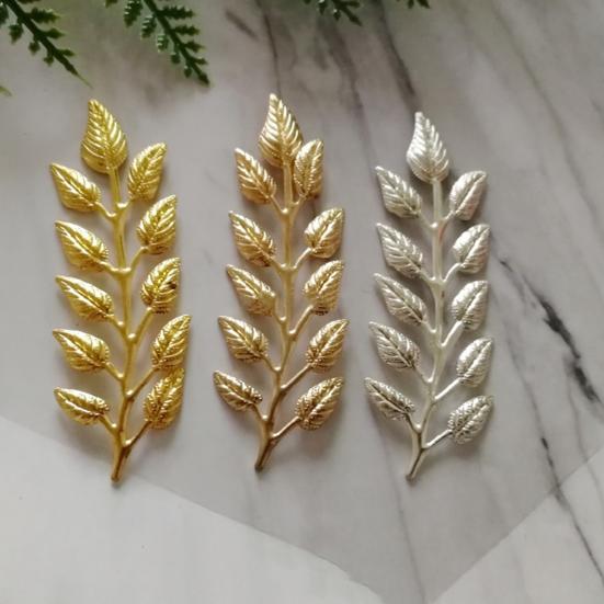 10Pcs Leaf Charm DIY Handmade Craft Golden Color Leaf Copper Charm Sewing Store Supplies