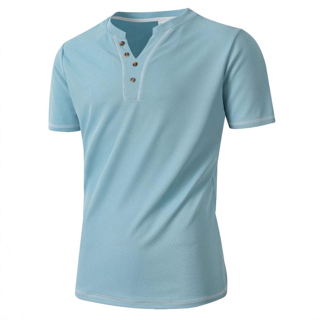 Muscle Summer New Men'S Casual Sports Short-Sleeved Slim Bubble Yarn Muscle Texture Trend Fashion Men