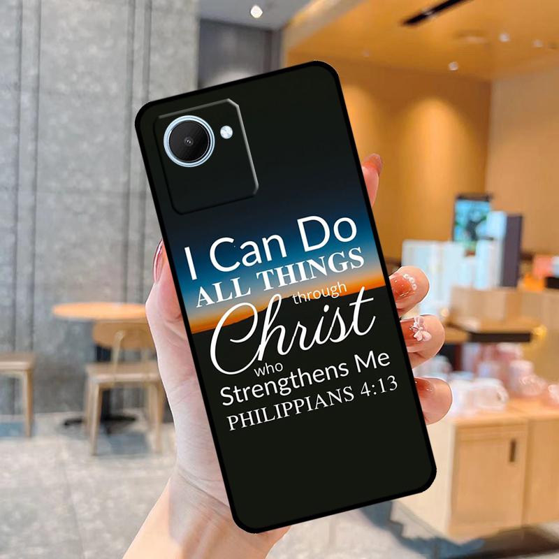 Bible Verse Philippians Jesus Christ Case For Realme C55 C33 C31 C35 C30 C11 C15 C25s C21Y GT Neo 5 3T 2T 8 9 10 11 Pro Plus