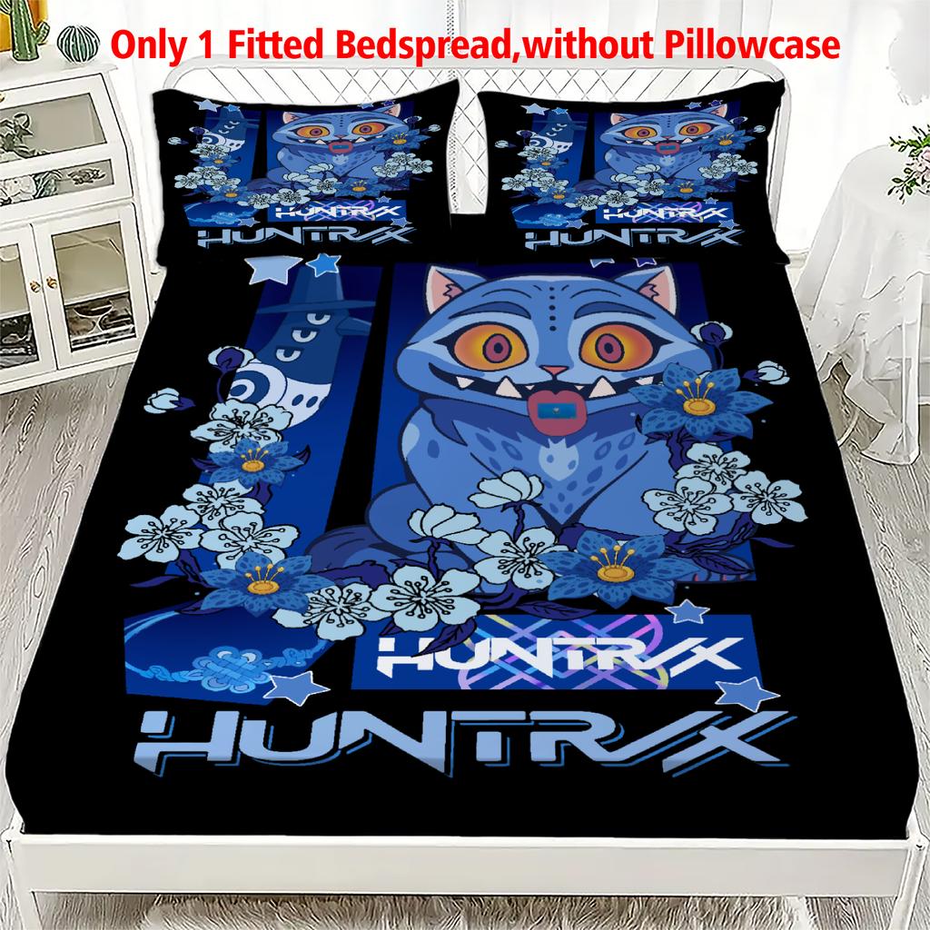 1PC K-POP Fitted Sheet D-Demon H-Hunters Soft Polyester Bed Cover Fitted Sheet With Elastic Band Home Decor No Pillowcase