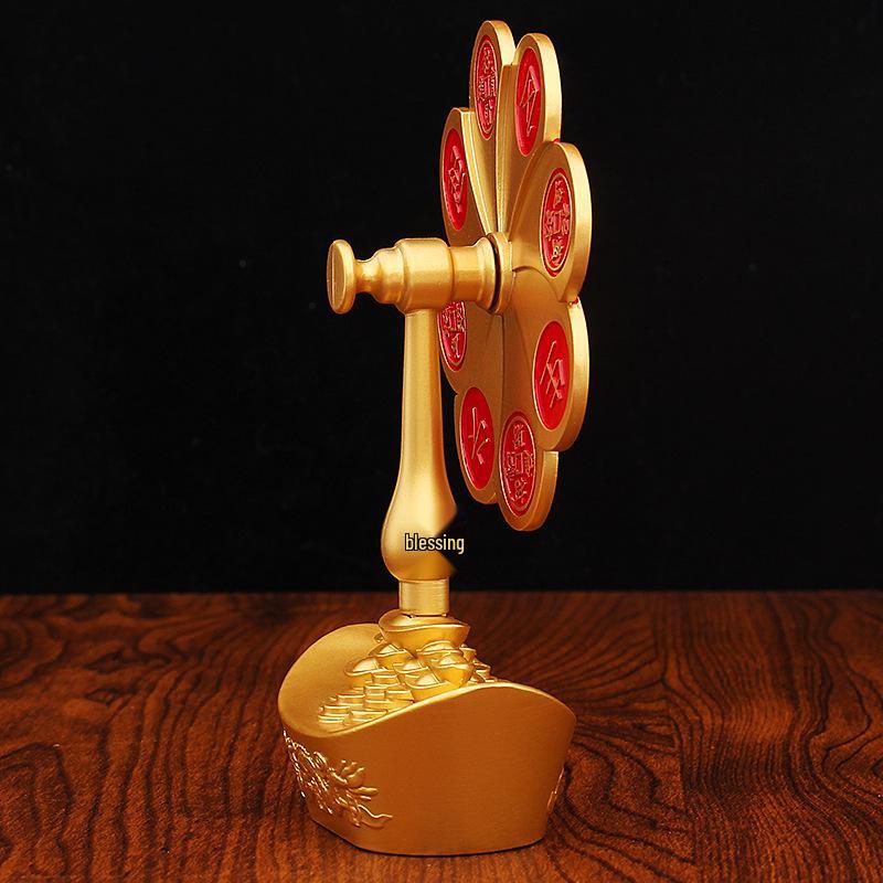 Golden Windmill Dragon Phoenix Metal Ornament