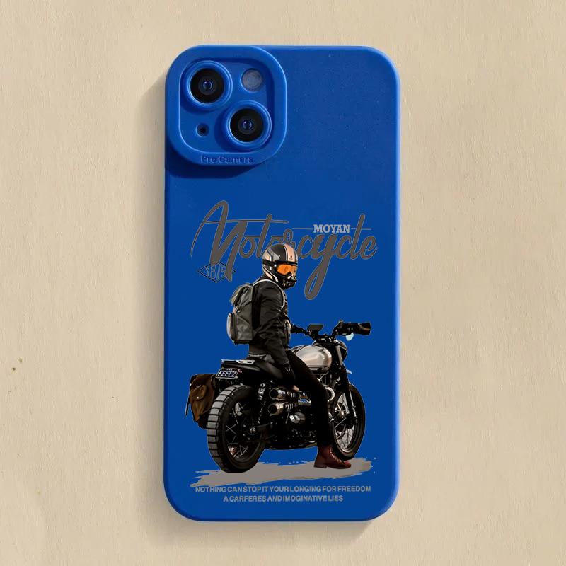 Trend Cool Biker чехол для телефона с изображением мотоцикла для iPhone 16 Pro Max 11 12 13 14 15 X XS XR 7 8 Plus SE 2020 16E силиконовый мягкий чехол