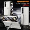 Hinge Elastic Wristband Stand Pen Slot Case for Samsung Z Fold Special / W25 / Z Fold 8 7 / Z Fold8 Ultra Tempered Glass Sytlus