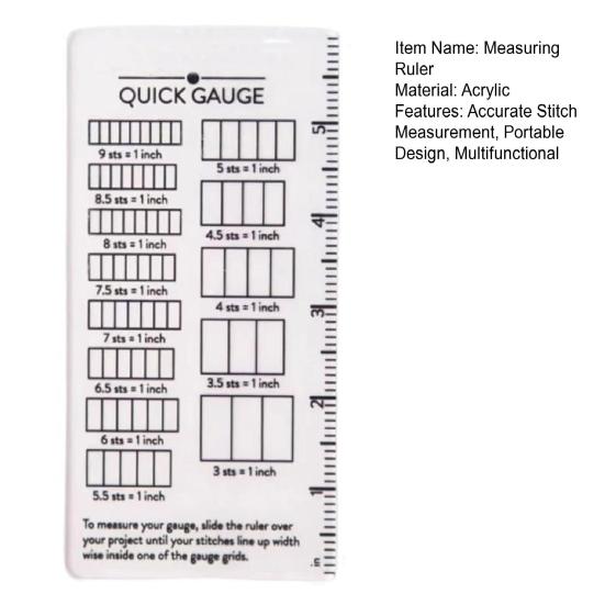 Быстрая вязаная измерительная линейка Двусторонняя шкала Калькулятор петель Калибры спиц Инструмент для вязания Измеритель точности измерений