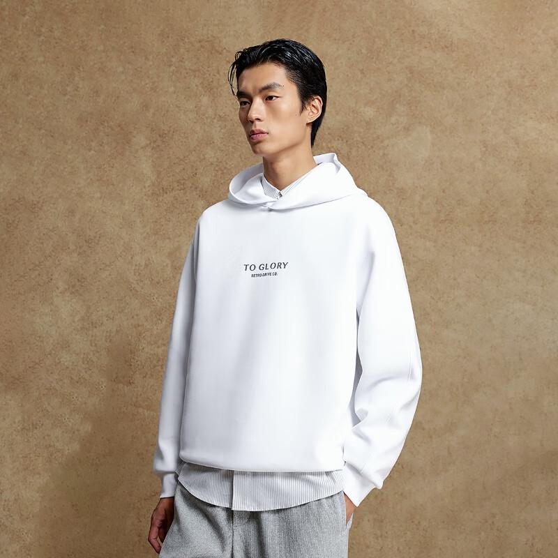 JACK&JONES Men's Letter Print Loose Fit Hooded Sweatshirt 225333083