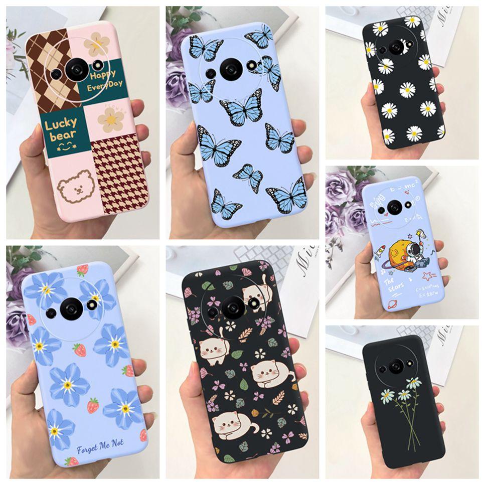 Модный дизайн Чехол для Xiaomi Redmi A3 4G Бабочка Милый Кот Мягкий Силиконовый Задний Чехол для Redmi A3 A 3 6.71" Бампер Чехол для Телефона