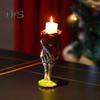 Skeleton Hand Rose Candle Holder Ghost Hand Holding Flower Resin Figurine Taper Pillar Candle Candlestick Table Centerpiece Decoration