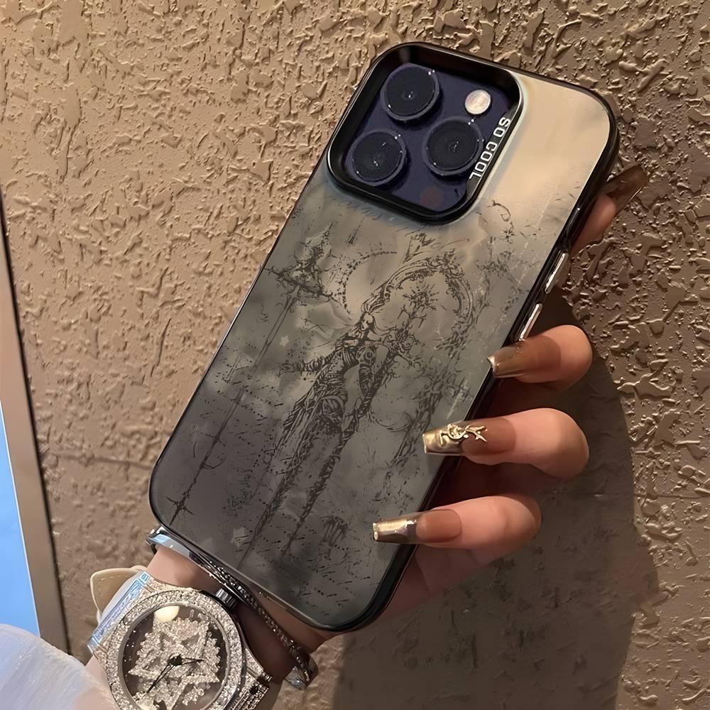 Готический кокетливый киберсигилизм Чехол для телефона Для iPhone 16,15,14,13,12,11,Pro,XS,Max,Plus,Mini,SE Черный Конфетный Матовый Ударопрочный Чехол