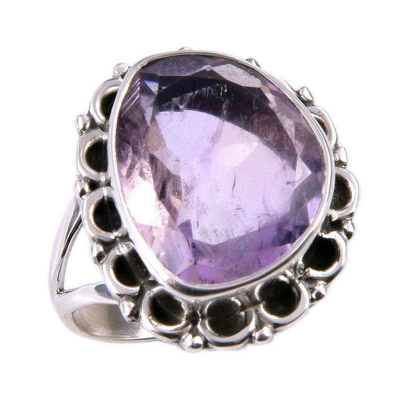 Натуральный аметрин драгоценный камень 925 цельное серебро ювелирное изделие кольцо размер 7.5 f4H86