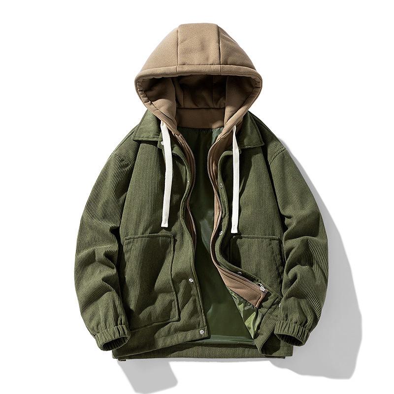 Куртка для бейсбола Corduroy, мужская осенне-зимняя свободная флисовая утолщенная повседневная куртка с лацканами, мужская одежда