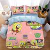 3D Printing Bedding Set S-SpongeBob 2/3pcs Duvet Cover Pillowcases Cartoon Anime Bedding for Teens Student Dormitory Bedroom Dec